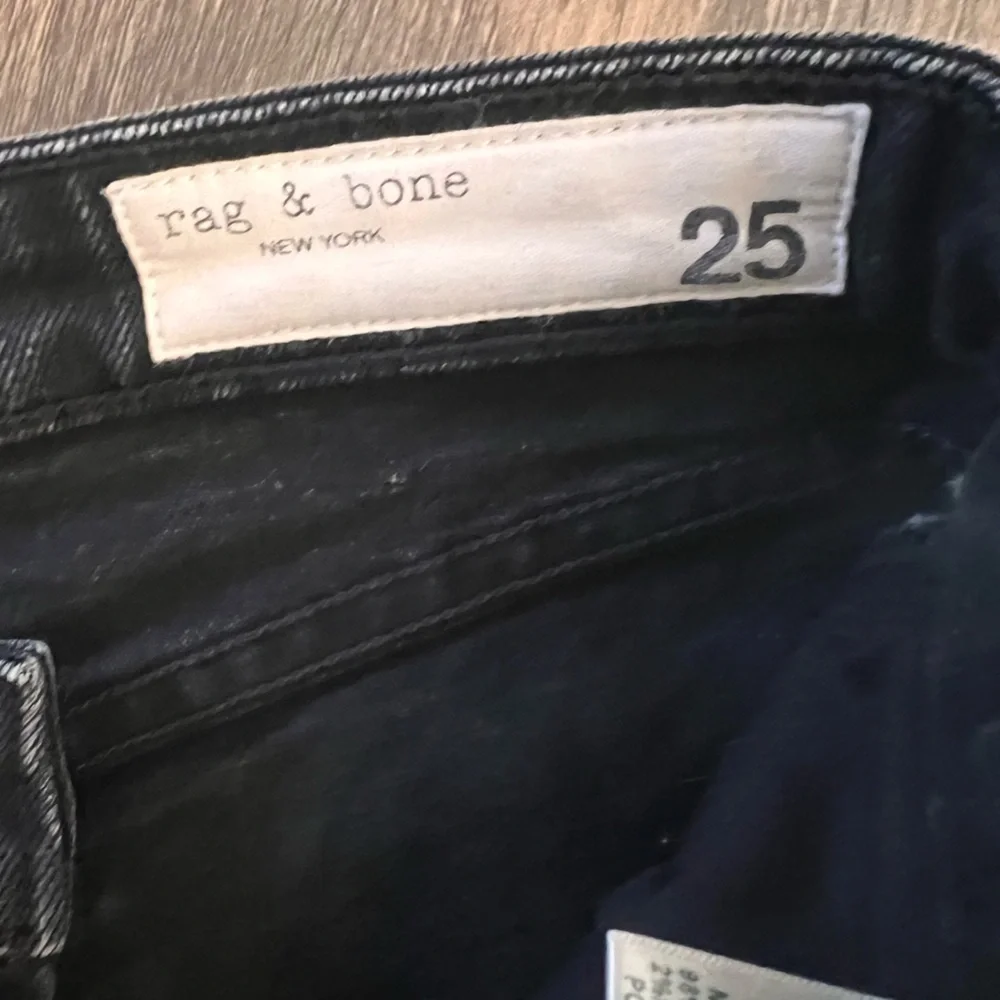 Rag & Bone Nina High-Rise Flare Jeans Black Raw Hem Size 25